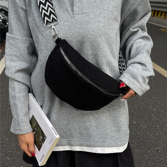 Shoulder Corduroy Waist Bag