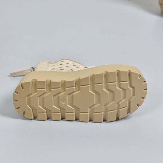 Women's Perforated Platform Ankle Boots